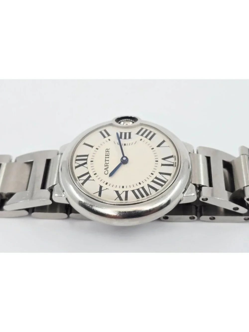 Cartier Ballon Bleu Roman Numeral 36mm Quartz Stainless Steel Wrist Watch 3005